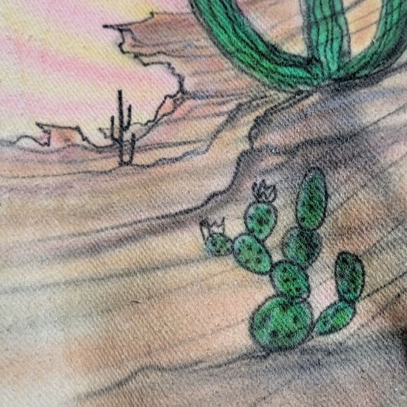 VINTAGE 90s Wek The World Sweatshirt L/XL Beige Native American Bison Graphic - Picture 5 of 12